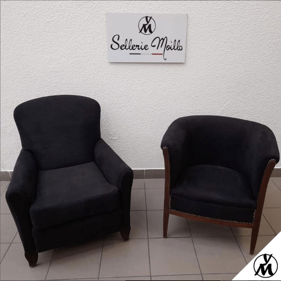 fauteuil rénover en cuir par sellerie moillo