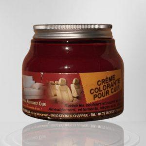 crème colorante pour cuir rouge très foncé