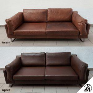 rénovation cuir d'un canapé