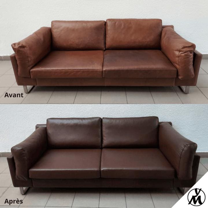 rénovation cuir d'un canapé