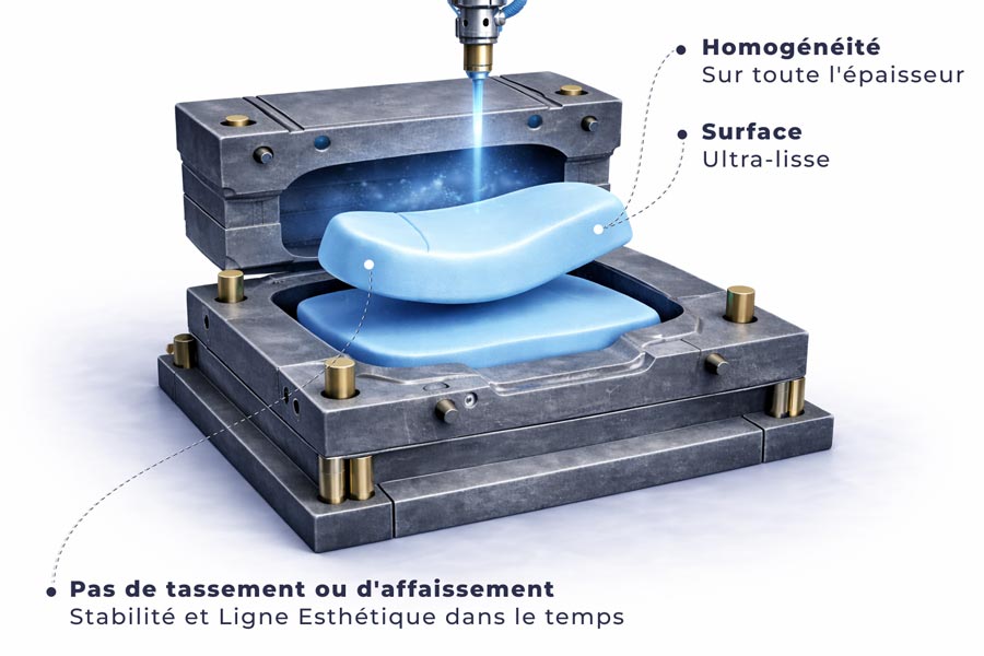 selle moto confort mousse Moiltex™ technologie sellerie Moillo