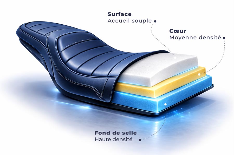 selle moto confort mousse Bultex