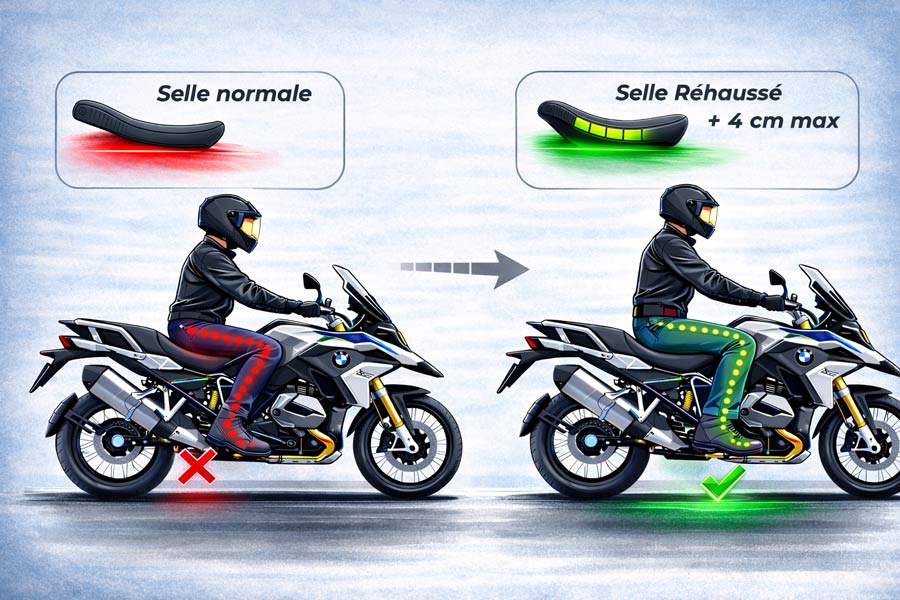 ergonomie selle moto confort : rehaussez votre selle